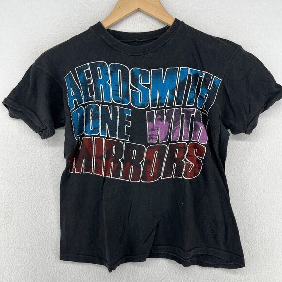 AEROSMITH Shirt Adult S DONE WITH MIRRORS Tour 1986 Rock Single Stitch Black VTG